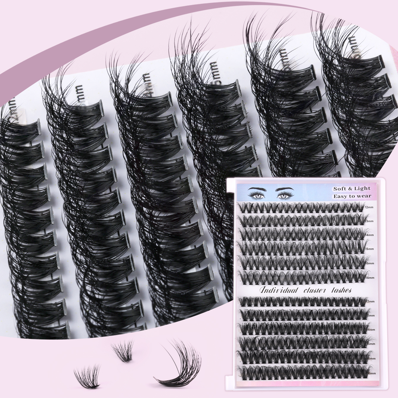 DIY Cluster Lashes Kit – Professional Extensions at Home 40C/50C Fluffy thumbnail