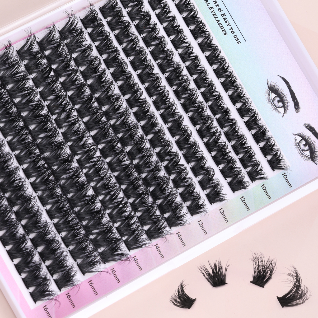 Fluffy C-Curl Cluster Lashes - Natural Volume for Hooded Eyes-F09 thumbnail
