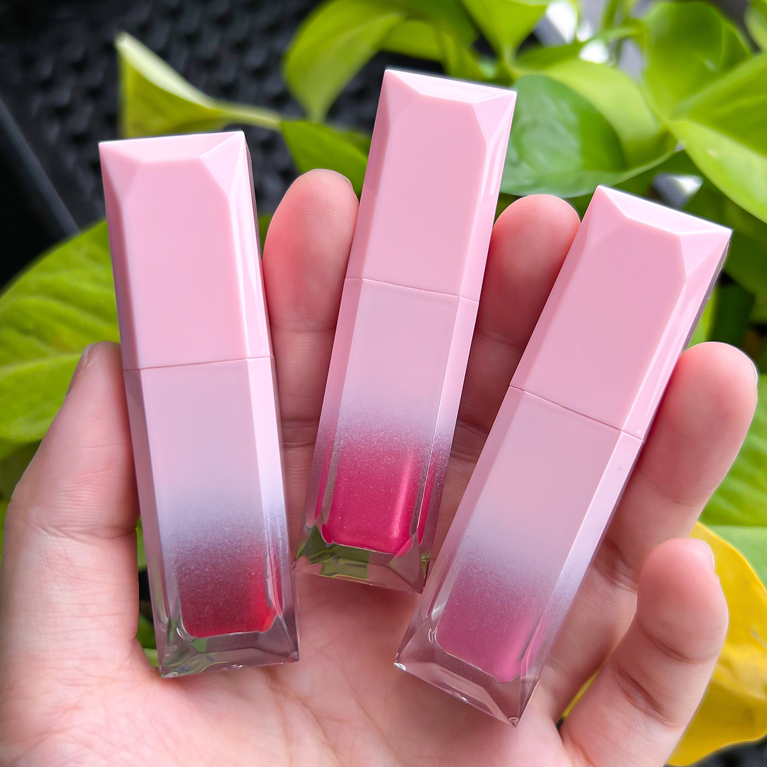 Pink Gradient Lip Gloss Tube - Customizable Cosmetic Packaging for Lip Products thumbnail