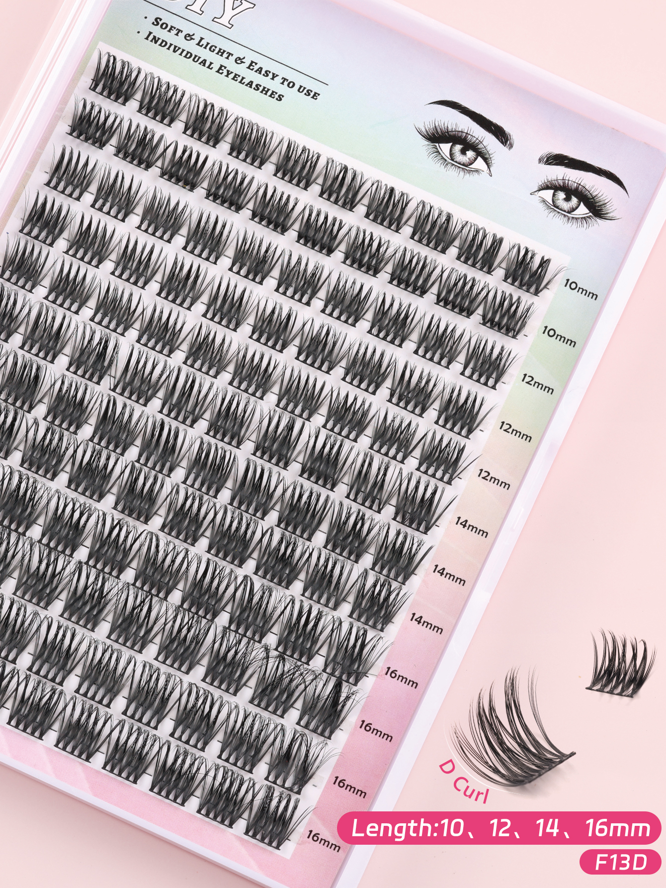 3-Second Lash Upgrade C/D-Curl Cluster Lashes for Every Eye Shape-F13 thumbnail