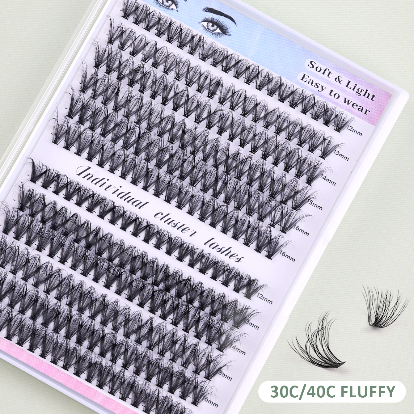 DIY Cluster Lashes Kit – Professional Extensions at Home 30C/40C Fluffy