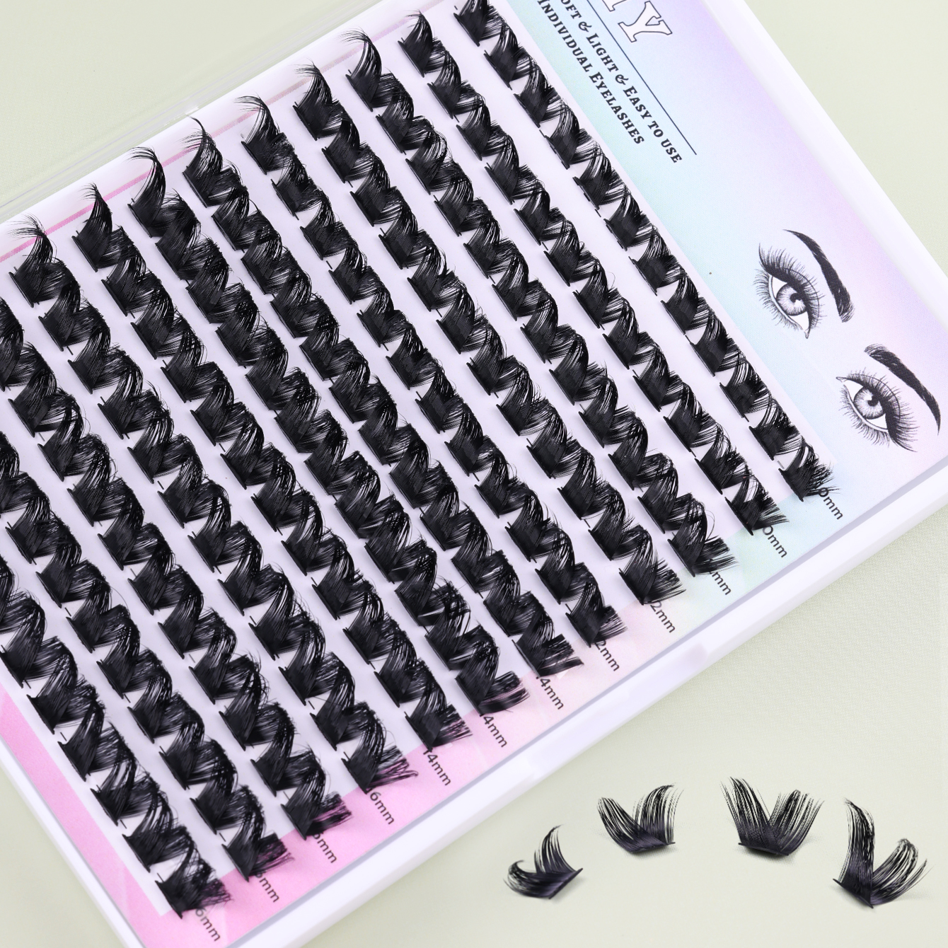 Cluster Lashes C-Curl vs D-Curl - Find Your Perfect Eye-Opening Style-F08 thumbnail