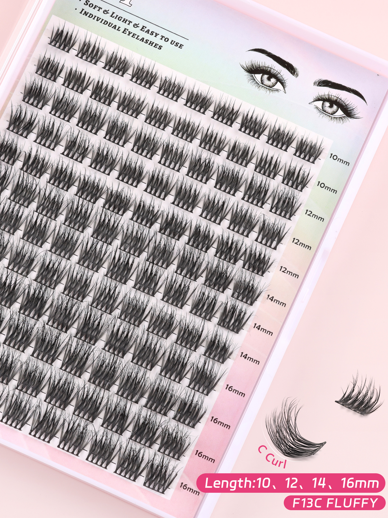 3-Second Lash Upgrade C/D-Curl Cluster Lashes for Every Eye Shape-F13 thumbnail