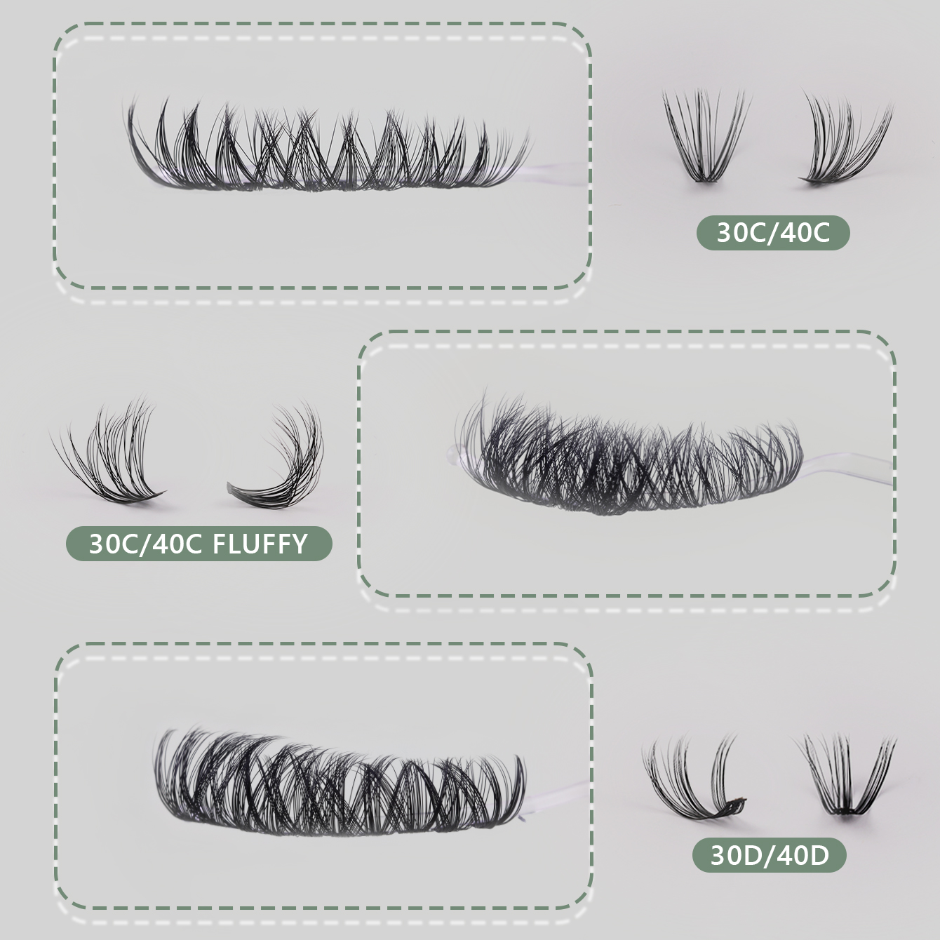 DIY Cluster Lashes Kit – Professional Extensions at Home 30C/40C Fluffy thumbnail