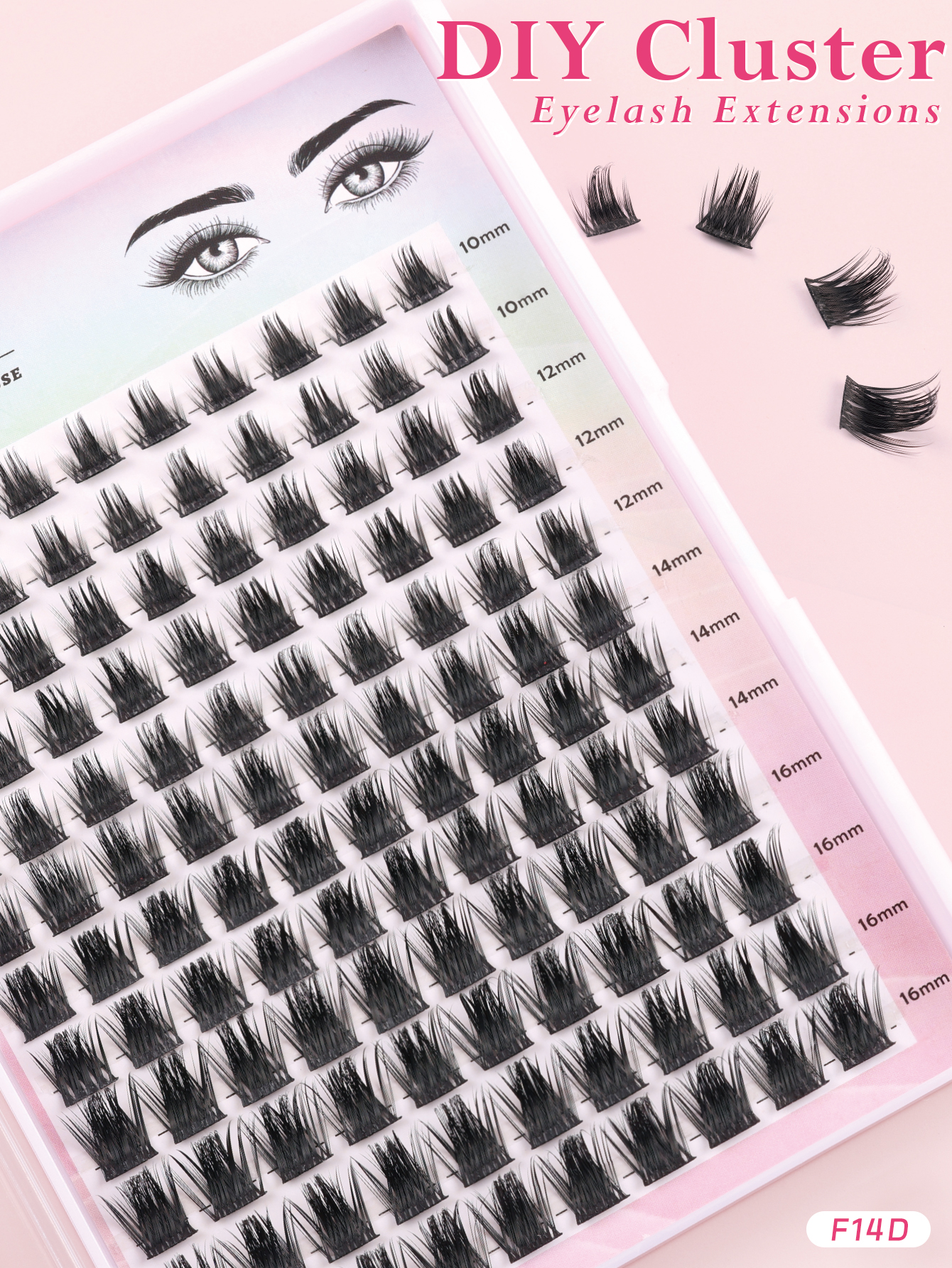 D-Curl Cluster Lashes for Doll Eye Effect-F14
