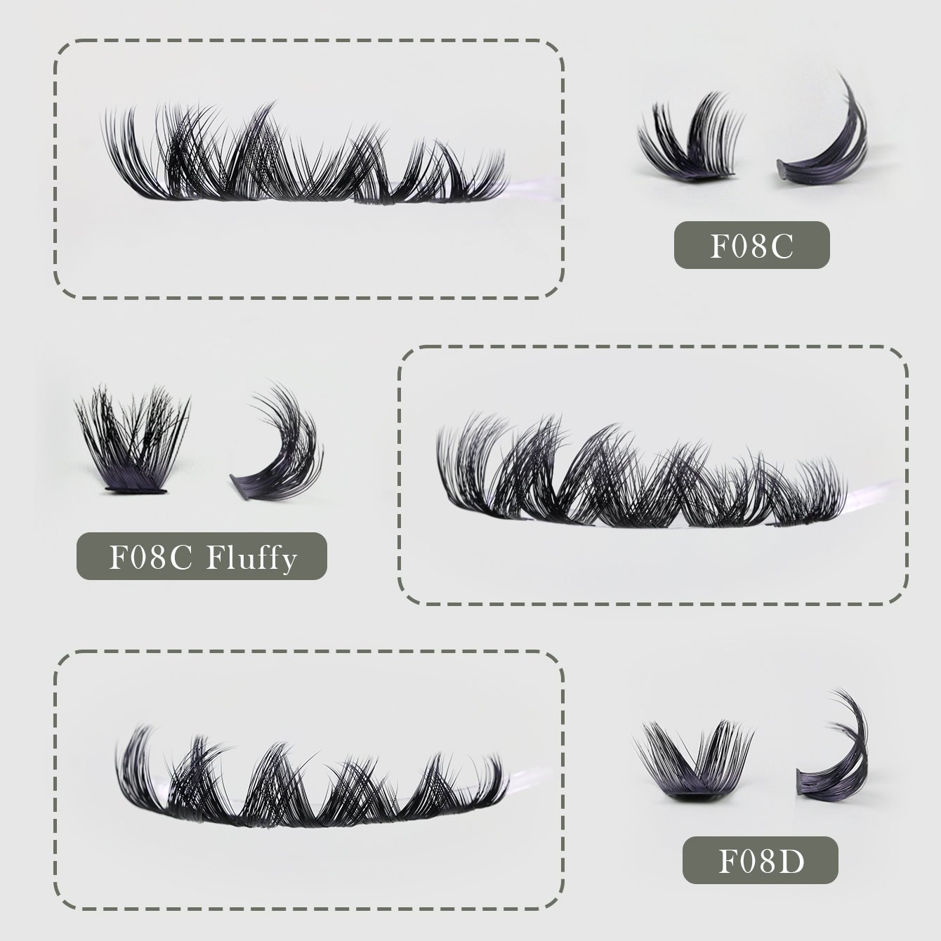 Cluster Lashes C-Curl vs D-Curl - Find Your Perfect Eye-Opening Style-F08 thumbnail