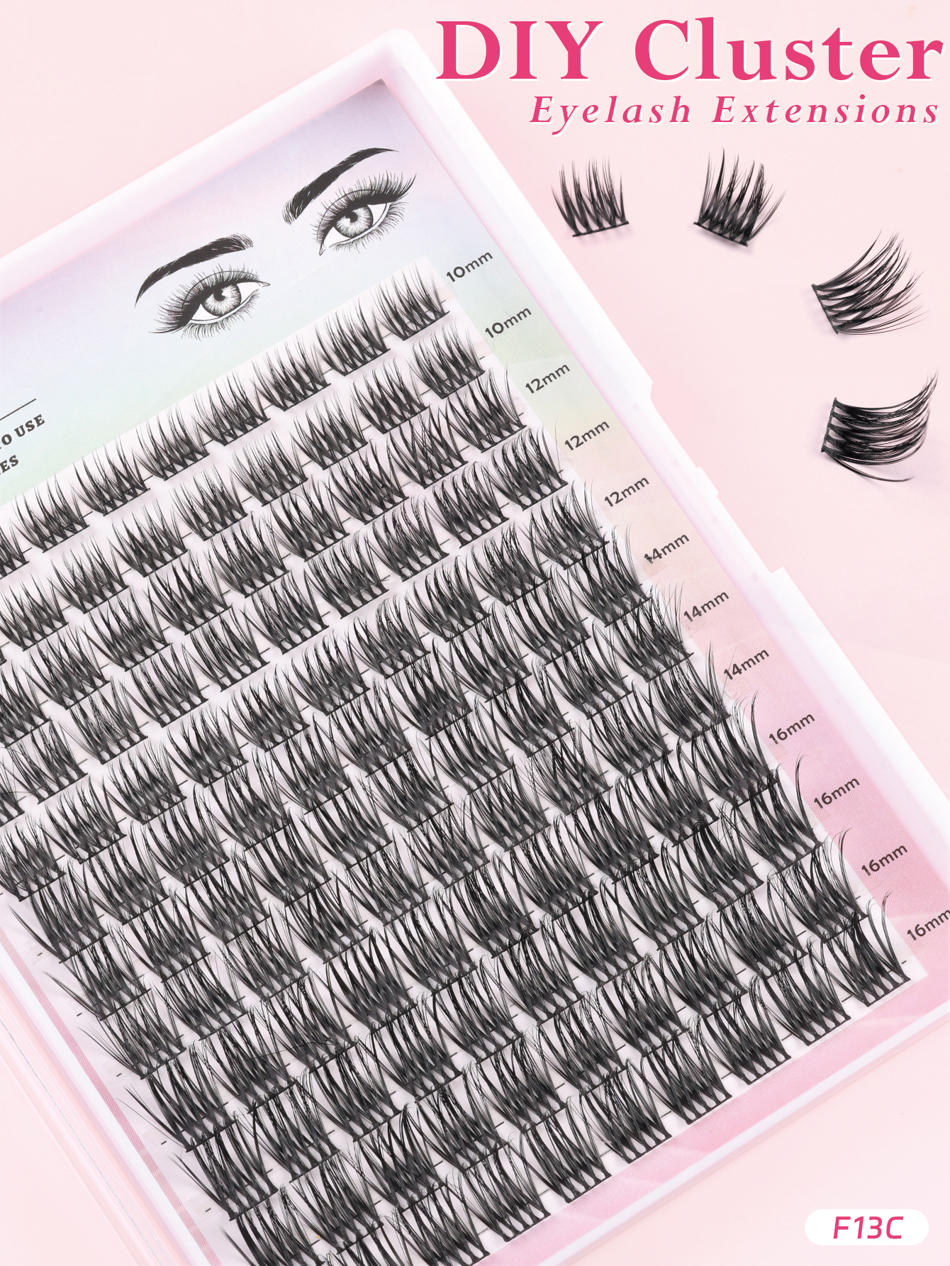 3-Second Lash Upgrade C/D-Curl Cluster Lashes for Every Eye Shape-F13 thumbnail