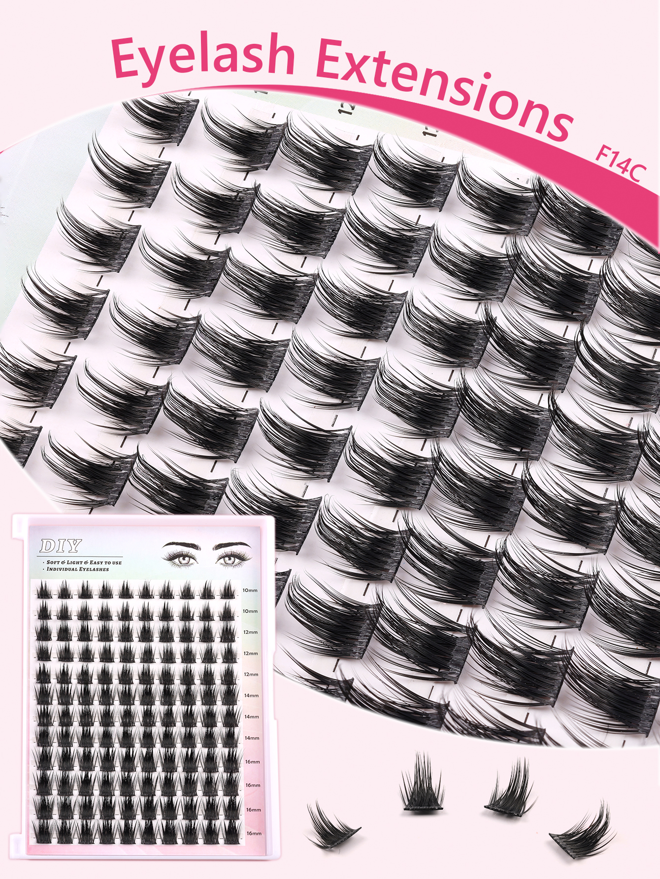 D-Curl Cluster Lashes for Doll Eye Effect-F14 thumbnail