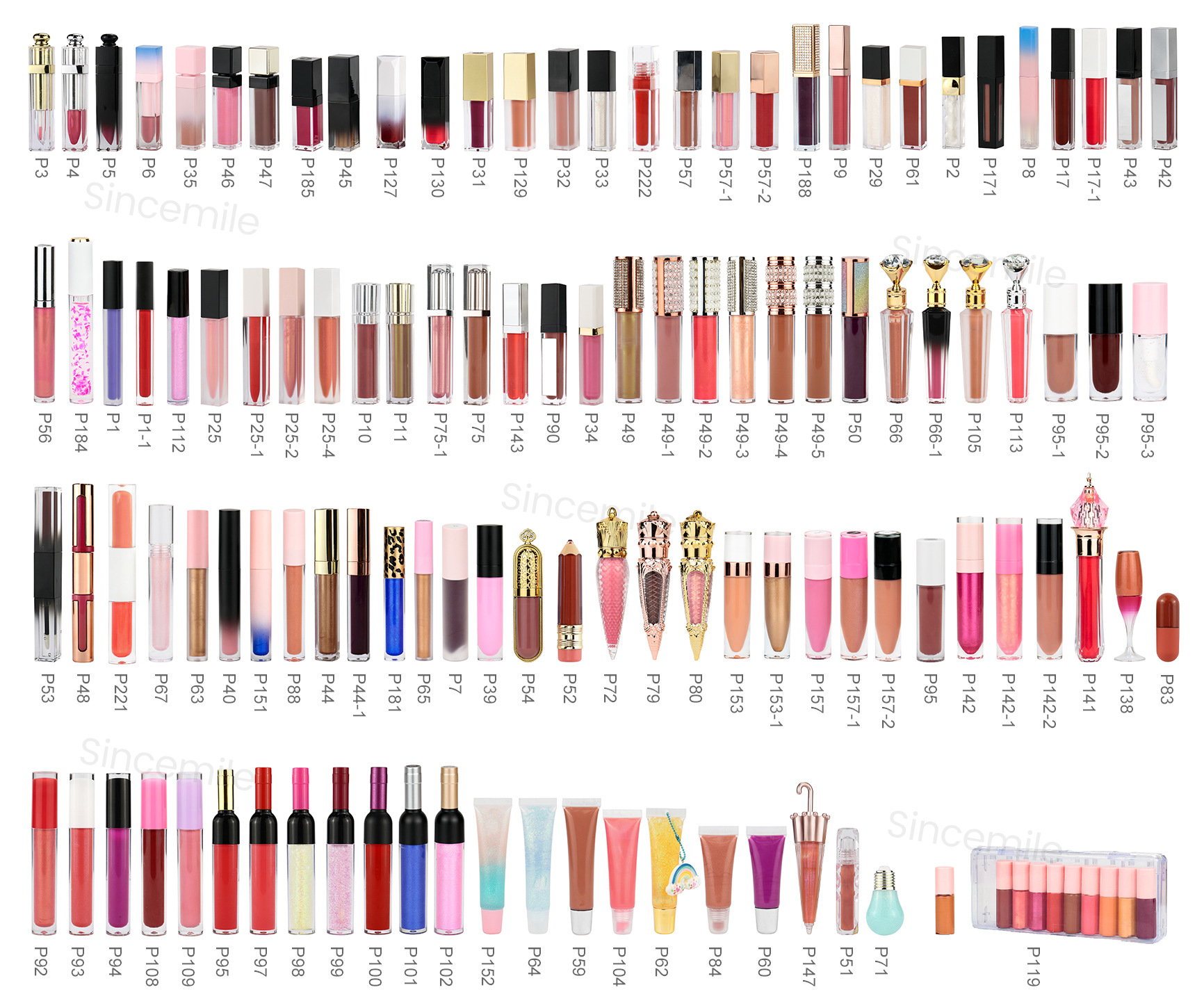 Pink Gradient Lip Gloss Tube - Customizable Cosmetic Packaging for Lip Products thumbnail