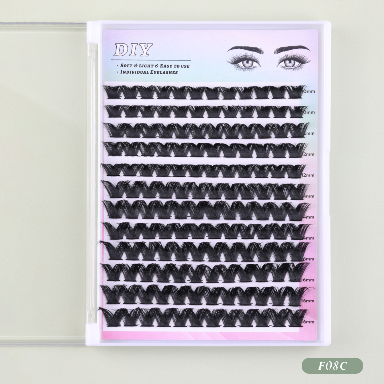 Cluster Lashes C-Curl vs D-Curl - Find Your Perfect Eye-Opening Style-F08 thumbnail