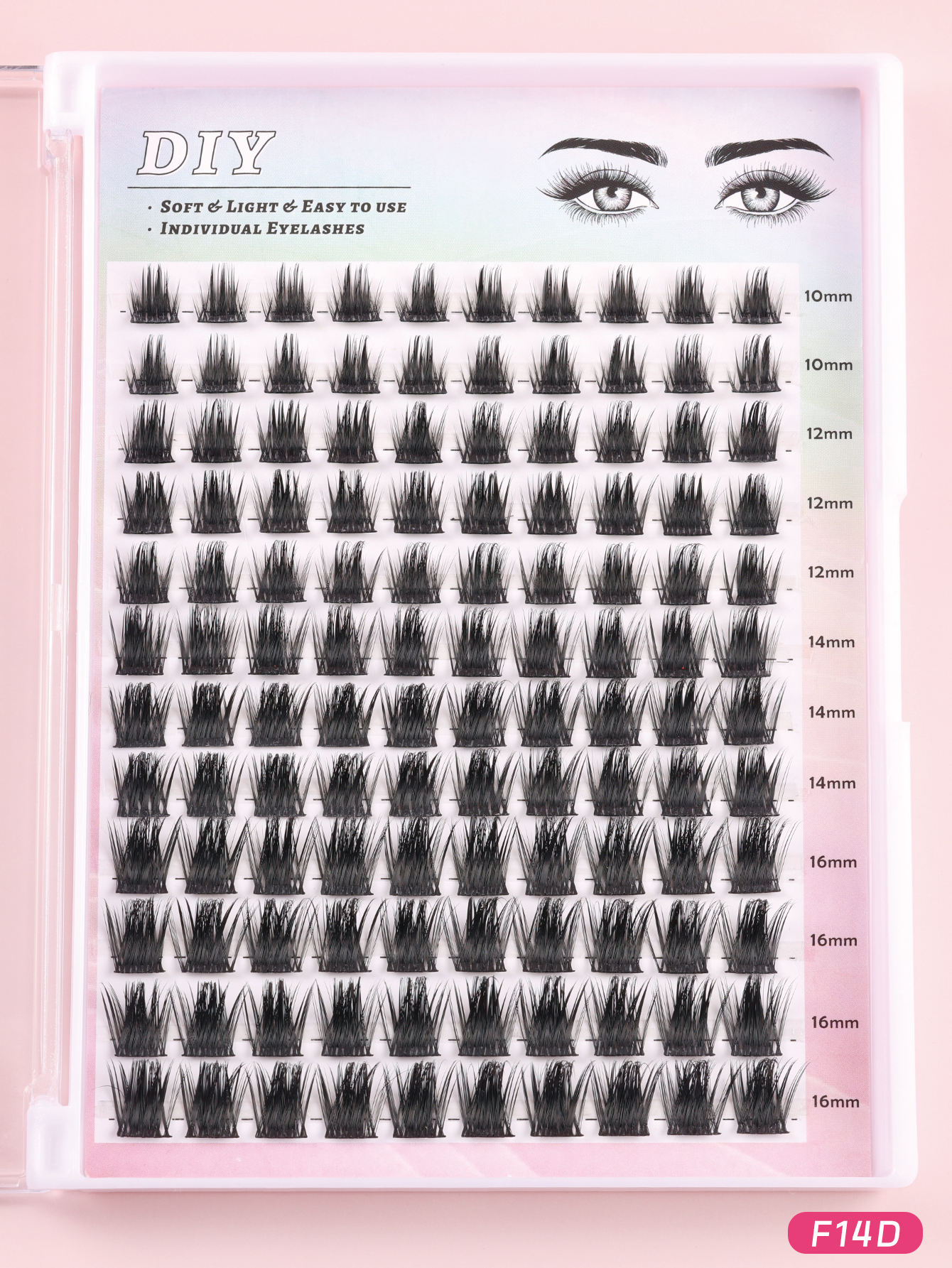 D-Curl Cluster Lashes for Doll Eye Effect-F14