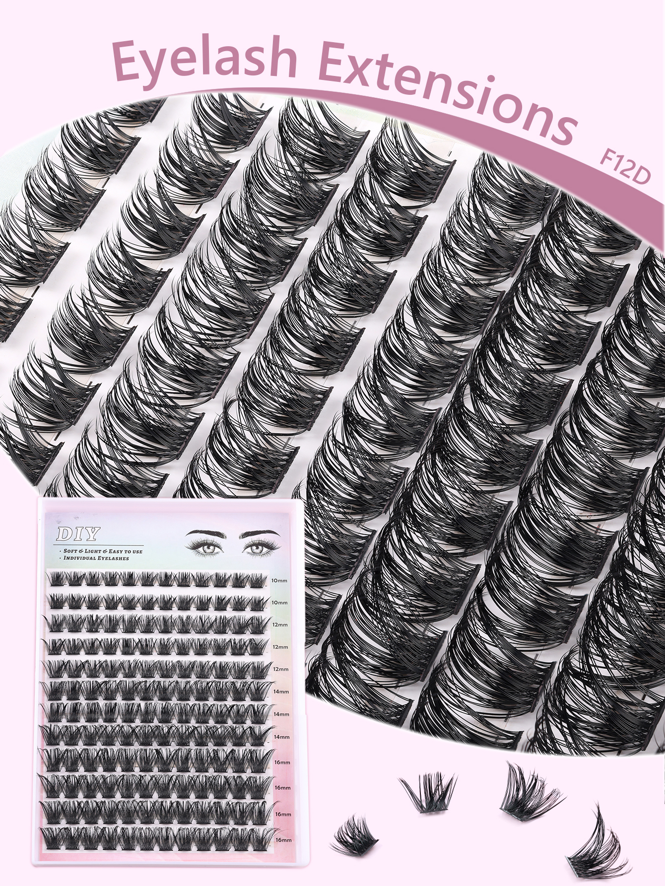 Professional Guide Choosing Between C Fluffy & D-Curl Cluster Lashes-F12 thumbnail